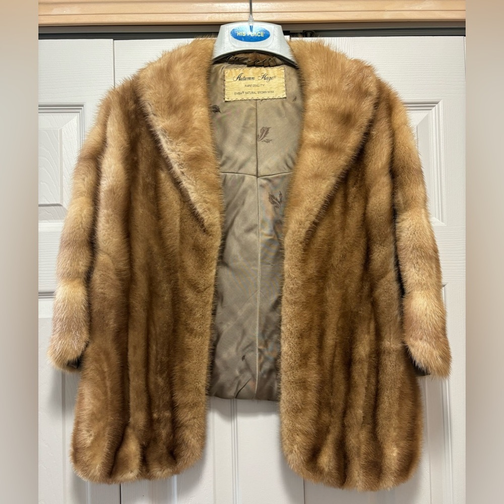 Natural Pastel shade female pelt let out Mink Stole
